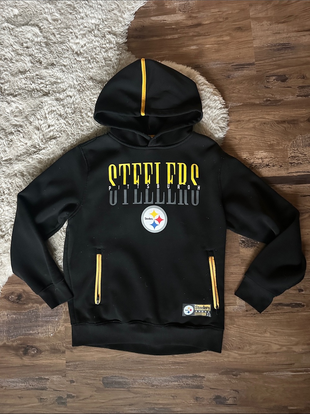 NFL Pittsburgh Steelers Black and Yellow Pullover Hoodie
